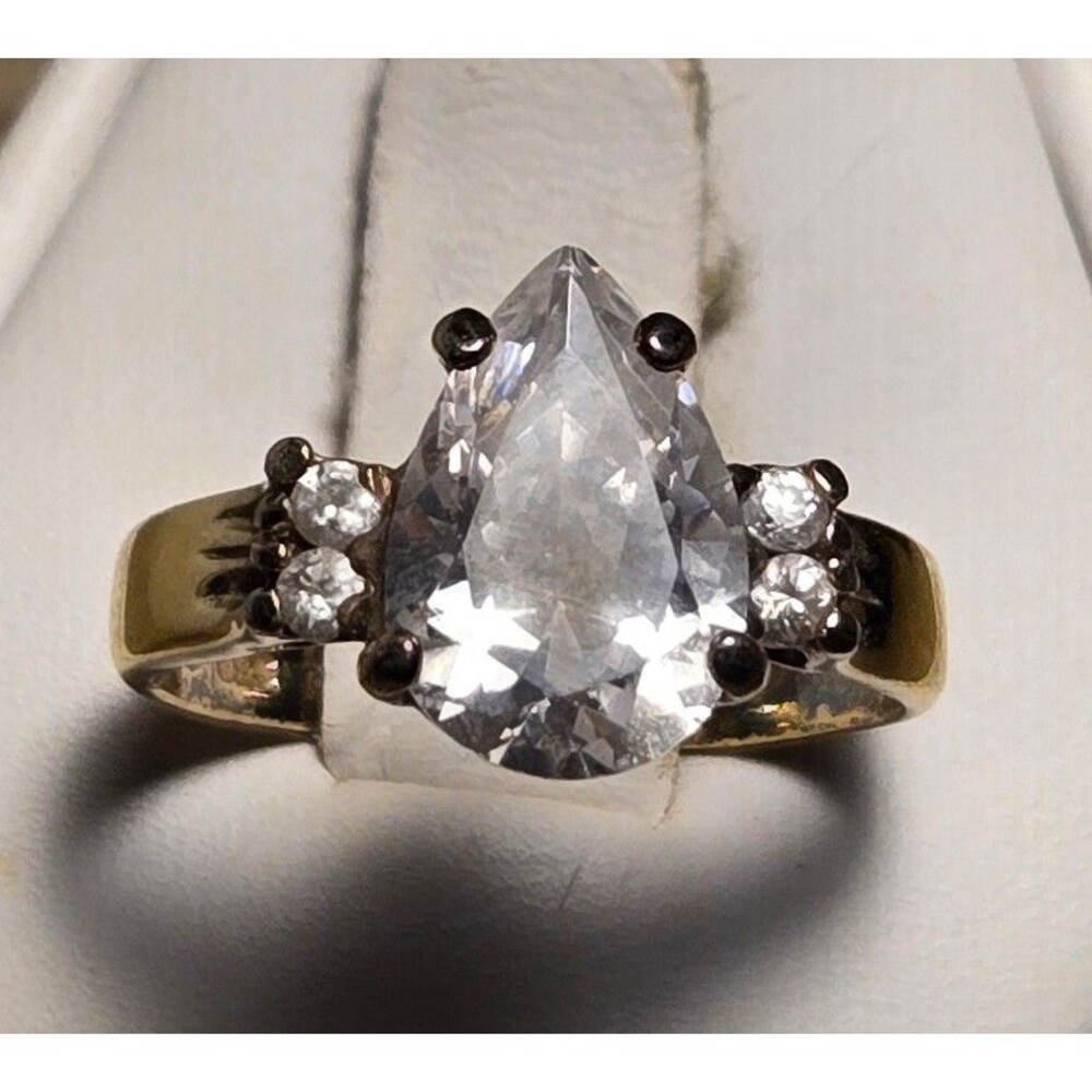 Pear Vintage sterling silver ring sz 7